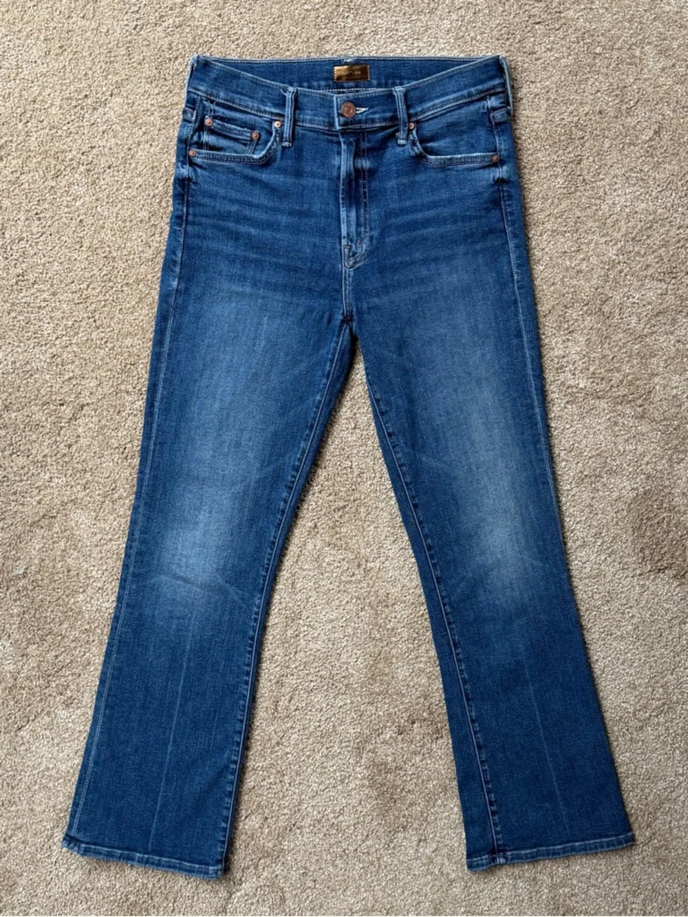 MOTHER The Outsider Ankle High Rise Jeans Blue “Walking on Coals” Size 27 - Picture 3 of 16